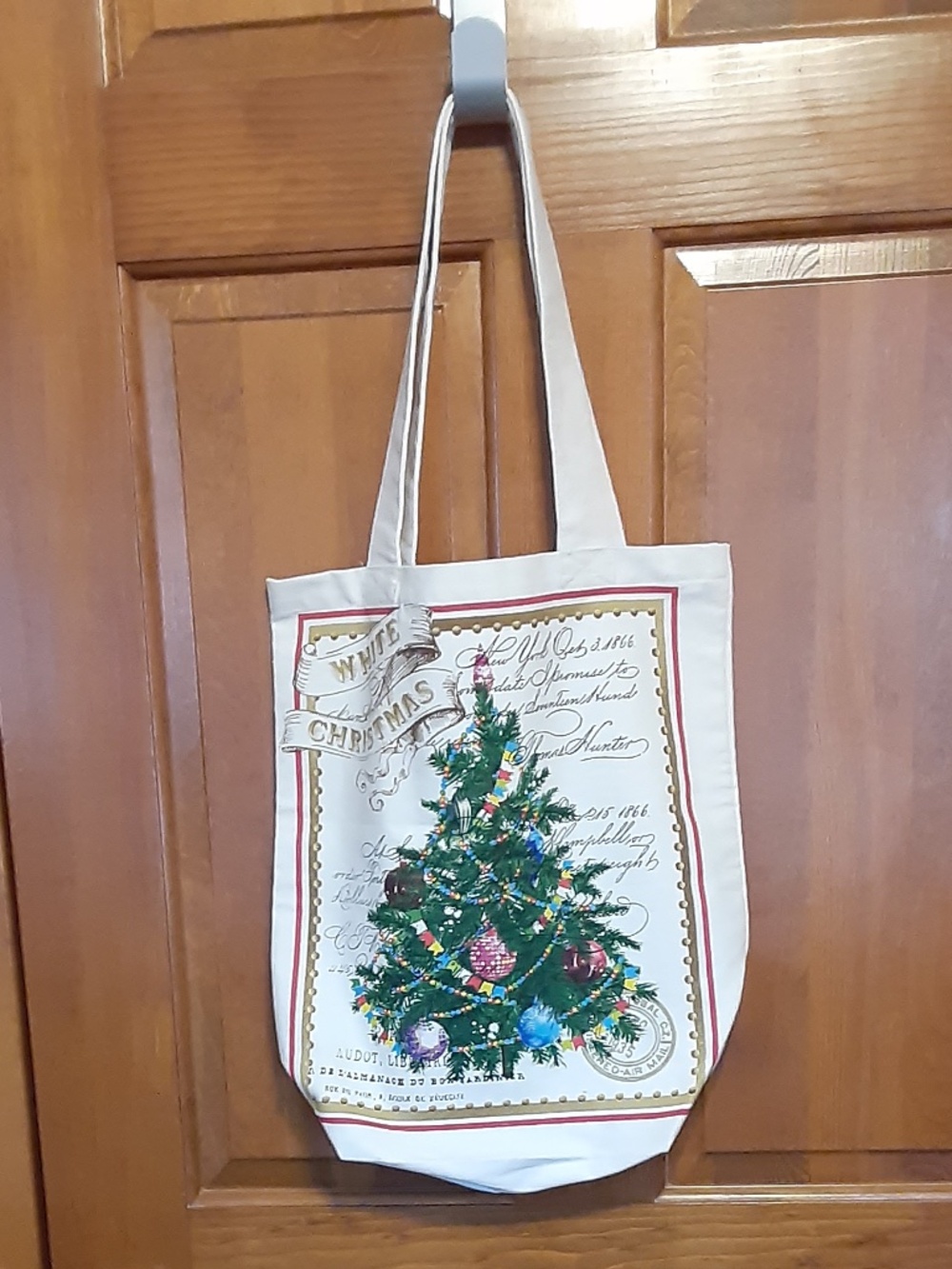 White Christmas Tree Canvas Tote Bag